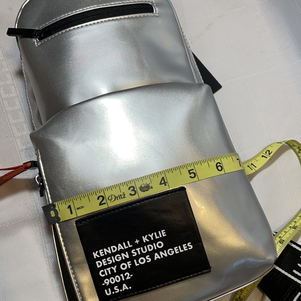 SOLD - NWT Kendall + Kylie One Strap Mini Backpack in Metallic Space Silver - Picture 8 of 9